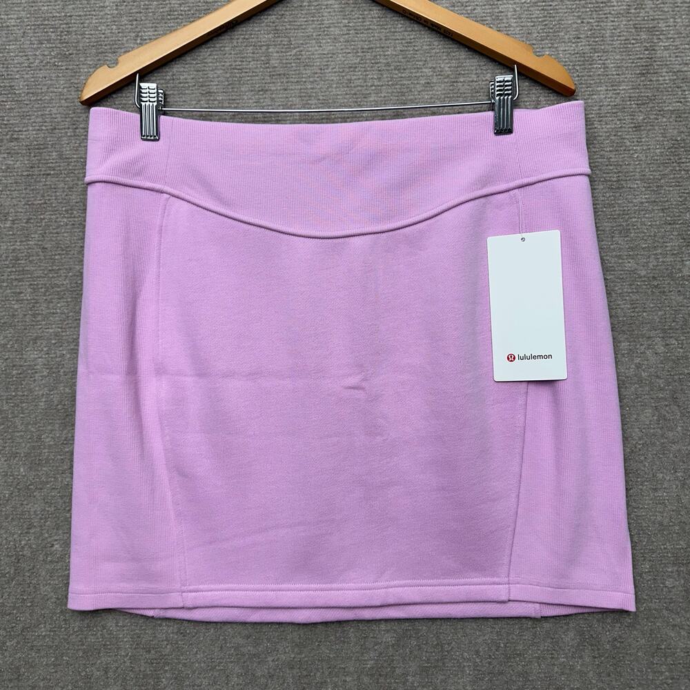 Lululemon Scuba Fleece High Rise Mini Skirt Vitapink VITP XL Athleisure NWT